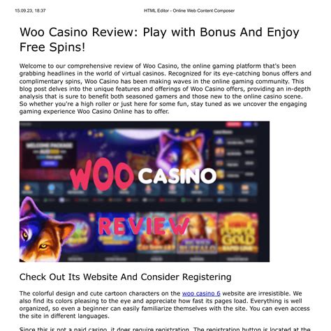 Woo Casino Review 2024: Play with Bonus, Enjoy Free Spins!.